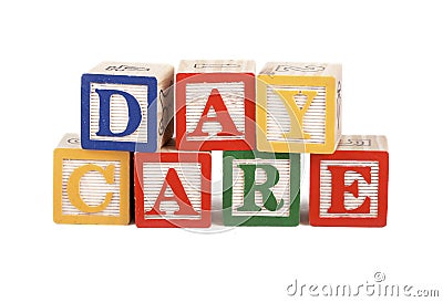 Daycare - alphabet blocks isolated Stock Photo