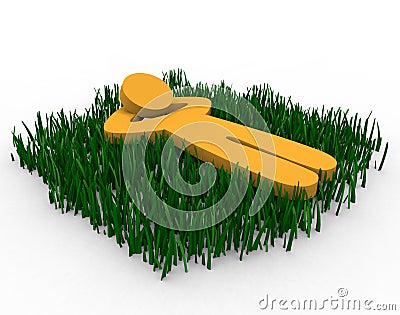 Daydreaming in the Grass Stock Photo