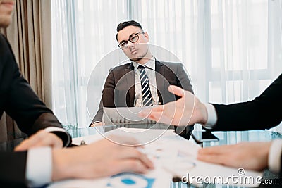 Daydreaming job business man meeting attention Stock Photo