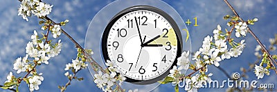 Daylight Saving Time. Change clock to summer time. Stock Photo