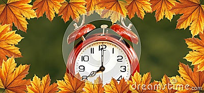 Daylight savings time in autumn - web banner Stock Photo