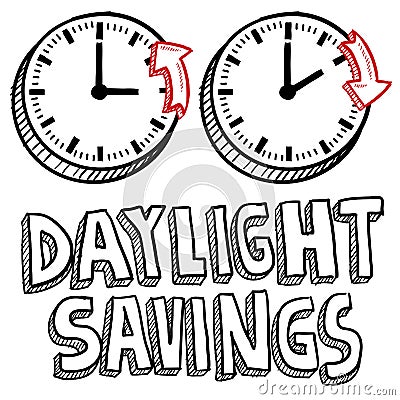 Daylight Savings time sketch Vector Illustration