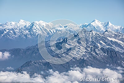 Daylight view of Everest range. Stock Photo