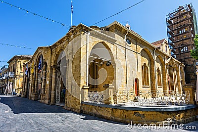 Daylight wide view to Faneromeni square and church. Stock Photo