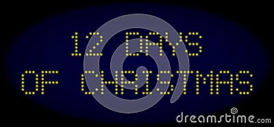 12 DAYS OF CHRISTMAS Led Style Message with Glowing Dots Vector Illustration