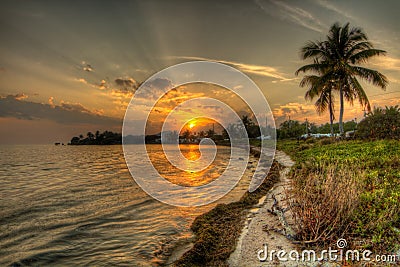 Key West Sunset - Florida Keys - Days End Stock Photo