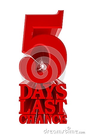5 days last charge sale banner, 3d rendering Stock Photo
