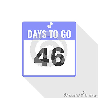 46 Days Left Countdown sales icon. 46 days left to go Promotional banner Vector Illustration