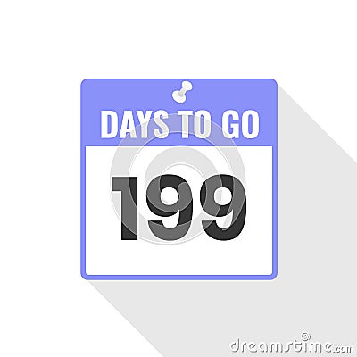 199 Days Left Countdown sales icon. 199 days left to go Promotional banner Vector Illustration