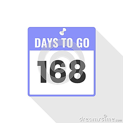 168 Days Left Countdown sales icon. 168 days left to go Promotional banner Vector Illustration