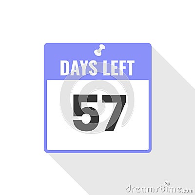 57 Days Left Countdown sales icon. 57 days left to go Promotional banner Vector Illustration