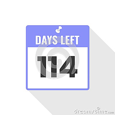 114 Days Left Countdown sales icon. 114 days left to go Promotional banner Vector Illustration