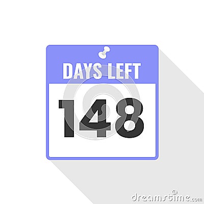 148 Days Left Countdown sales icon. 148 days left to go Promotional banner Vector Illustration