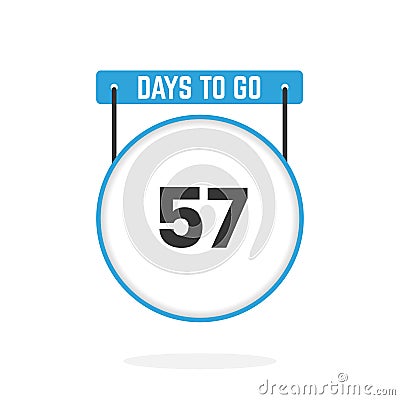 57 Days Left Countdown for sales promotion. 57 days left to go Promotional sales banner Vector Illustration