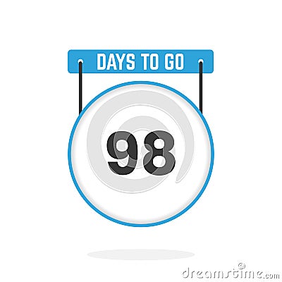 98 Days Left Countdown for sales promotion. 98 days left to go Promotional sales banner Vector Illustration