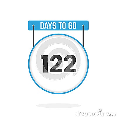 122 Days Left Countdown for sales promotion. 122 days left to go Promotional sales banner Vector Illustration