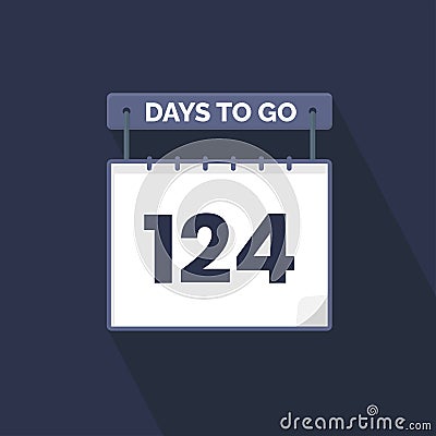 124 Days Left Countdown for sales promotion. 124 days left to go Promotional sales banner Vector Illustration