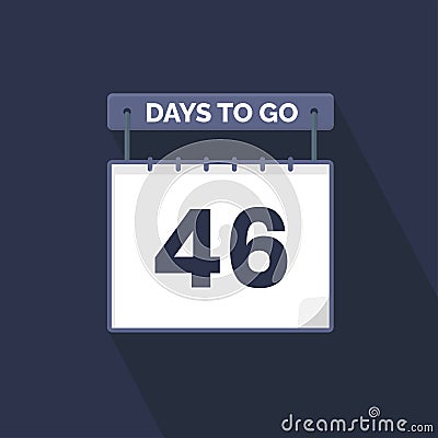 46 Days Left Countdown for sales promotion. 46 days left to go Promotional sales banner Vector Illustration