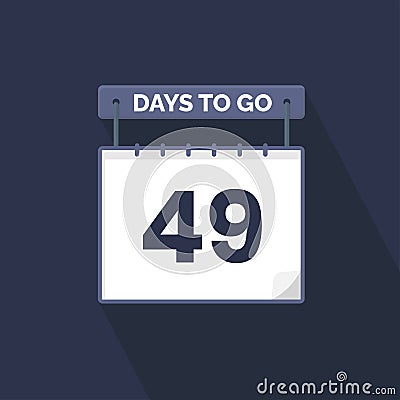 49 Days Left Countdown for sales promotion. 49 days left to go Promotional sales banner Vector Illustration