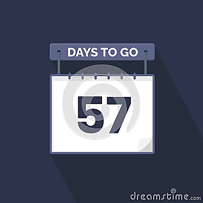 57 Days Left Countdown for sales promotion. 57 days left to go Promotional sales banner Vector Illustration