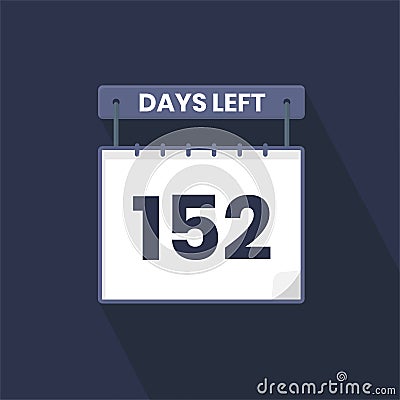 152 Days Left Countdown for sales promotion. 152 days left to go Promotional sales banner Vector Illustration