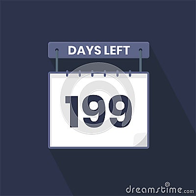 199 Days Left Countdown for sales promotion. 199 days left to go Promotional sales banner Vector Illustration