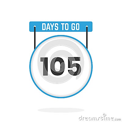 105 Days Left Countdown for sales promotion. 105 days left to go Promotional sales banner Vector Illustration