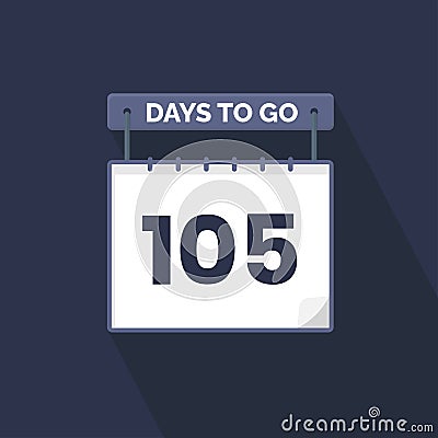 105 Days Left Countdown for sales promotion. 105 days left to go Promotional sales banner Vector Illustration