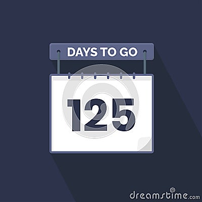 125 Days Left Countdown for sales promotion. 125 days left to go Promotional sales banner Vector Illustration