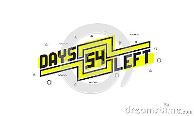 54 days left countdown sign for sale or promotion Vector Illustration