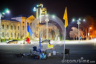 50 days of romanian protests, Bucharest, Romania Editorial Stock Photo