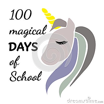 100 days of school Vector Illustration