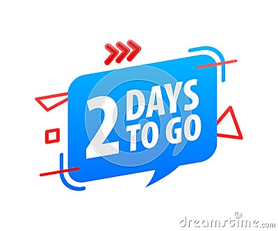 2 Days to go icon. Days Left Badges. Offer countdown date number. Timer, Hourglass icon. Vector Illustration