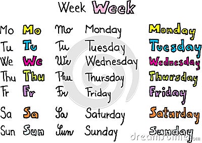 Days of the week Stock Photo