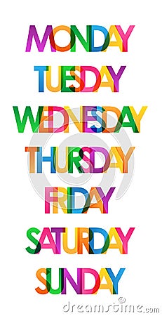 DAYS OF THE WEEK icons poster Stock Photo