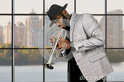 Daytime jazz performance in studio. Stock Photo