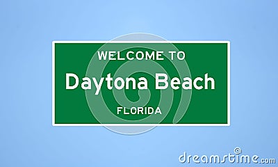 Daytona Beach, Florida city limit sign. Town sign from the USA Stock Photo