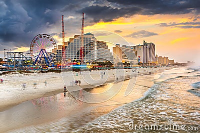 Daytona Beach, Florida, USA beachfront skyline Stock Photo