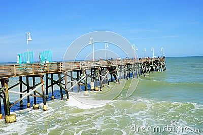 Daytona Beach ocean view pier Stock Photo