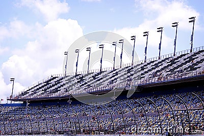 Daytona 500 racetrack checkered stands. Stock Photo