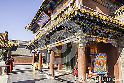 Beautiful decorated Lamesery, Dazhou Hohhot day Editorial Stock Photo