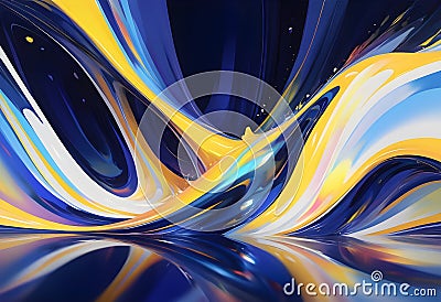 Dazzling, amorphous 3D structures in a prismatic color scheme Stock Photo