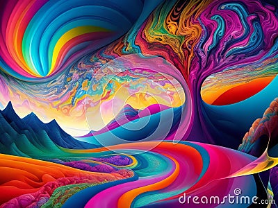 imaginary paint multi colours backdrop shows colour combinations change the game Stock Photo