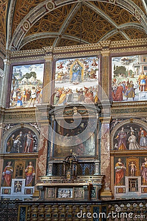 Dazzling interior of San Maurizio church Editorial Stock Photo