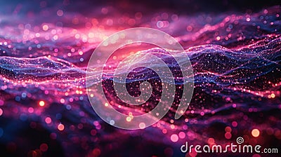 A dazzling network of ethereal strands spanning across the endless void symbolizing the interdependence of all beings Stock Photo