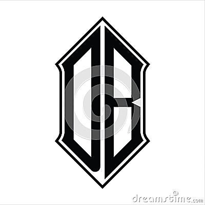 DB Logo monogram with shieldshape and outline design template vector icon abstract Vector Illustration