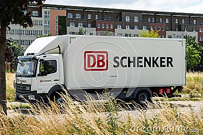DB Schenker Logo Sign on a Truck Editorial Stock Photo