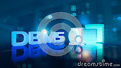 DBMS (database management system) and database icon Stock Photo