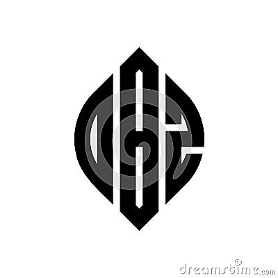 DBZ circle letter logo design with circle and ellipse shape. DBZ ellipse letters with typographic style. The three initials form a Vector Illustration