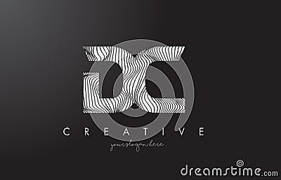 DC D C Letter Logo with Zebra Lines Texture Design Vector. Vector Illustration